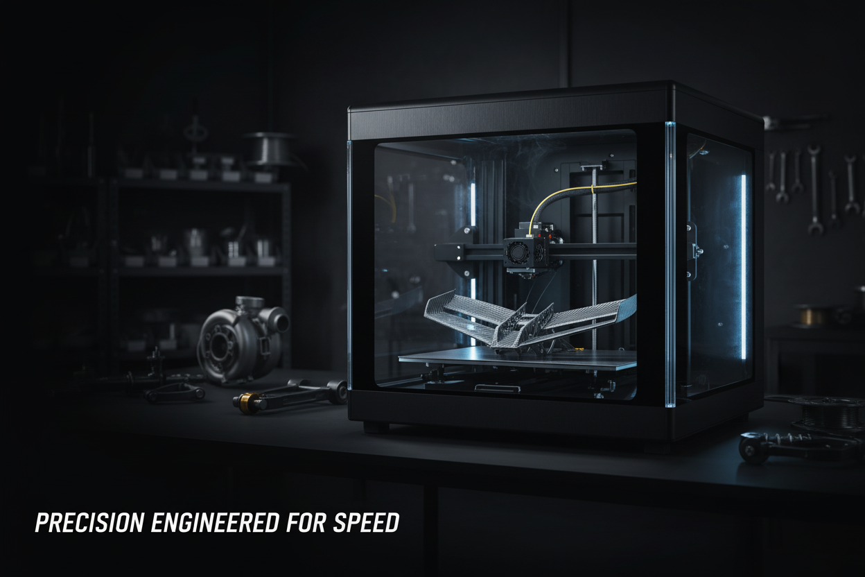 Enclosed 3D Printer Creating Racing Components